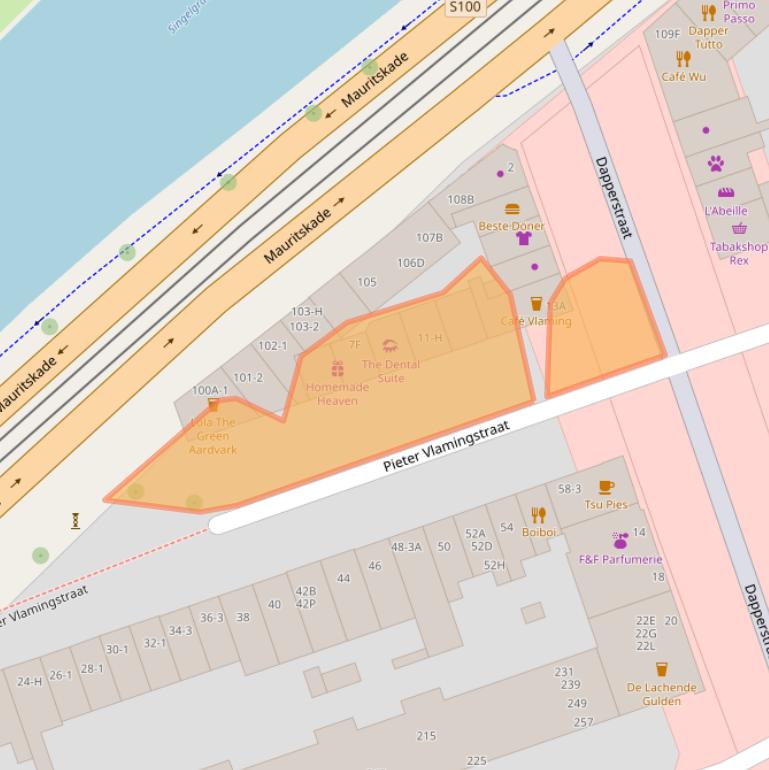 Kaart van postcodegebied 1093AA.