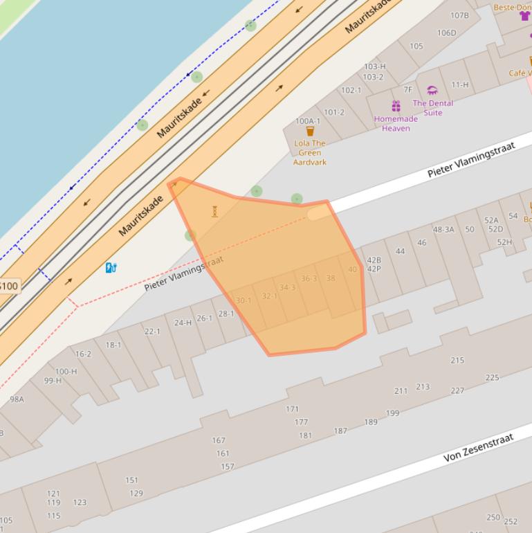 Kaart van postcodegebied 1093AE.