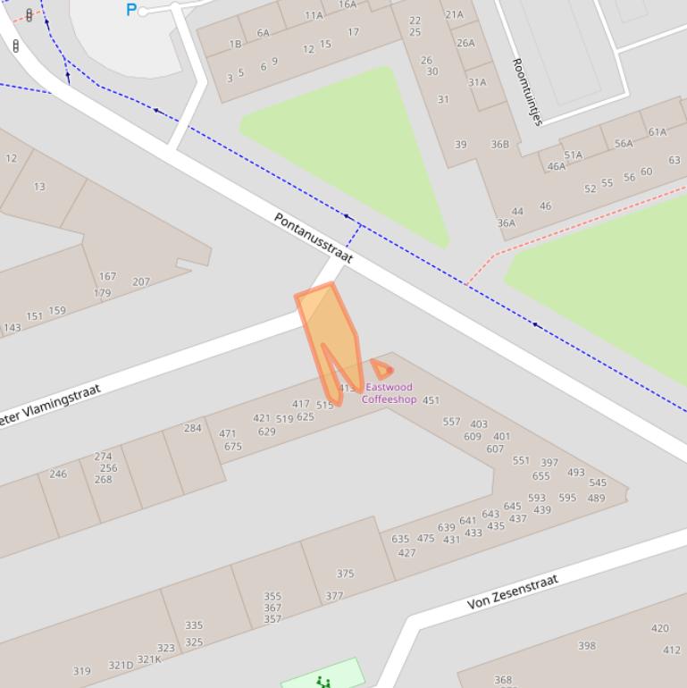 Kaart van postcodegebied 1093AK.