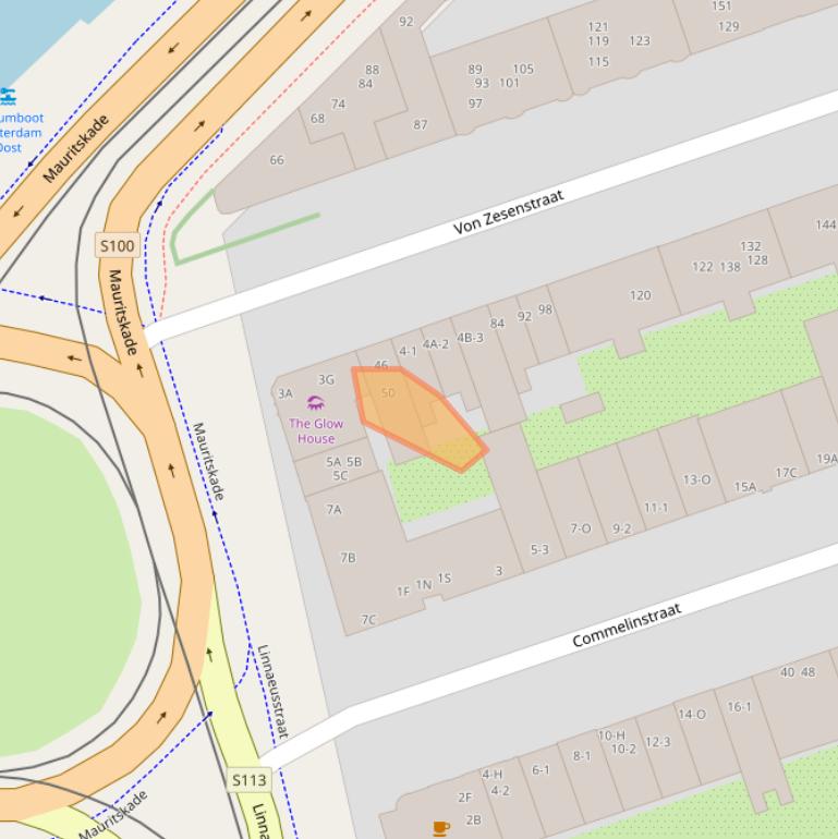 Kaart van postcodegebied 1093BB.