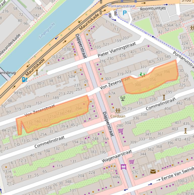 Kaart van postcodegebied 1093BJ.