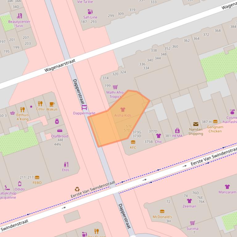 Kaart van postcodegebied 1093BP.