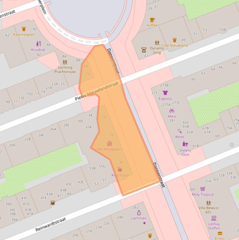 Kaart van postcodegebied 1093BX.