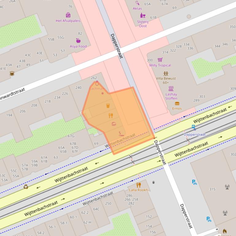 Kaart van postcodegebied 1093BZ.
