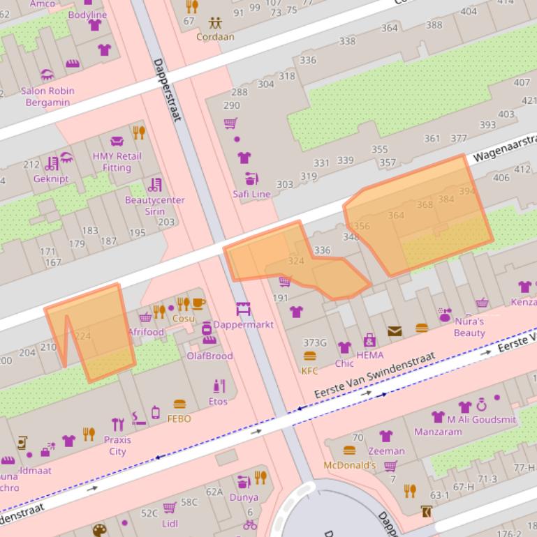 Kaart van postcodegebied 1093CX.