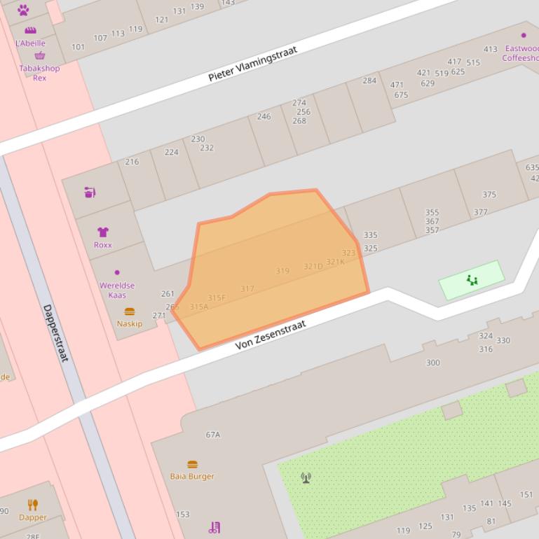 Kaart van postcodegebied 1093DG.