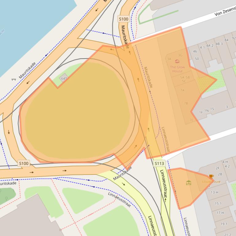 Kaart van postcodegebied 1093EC.