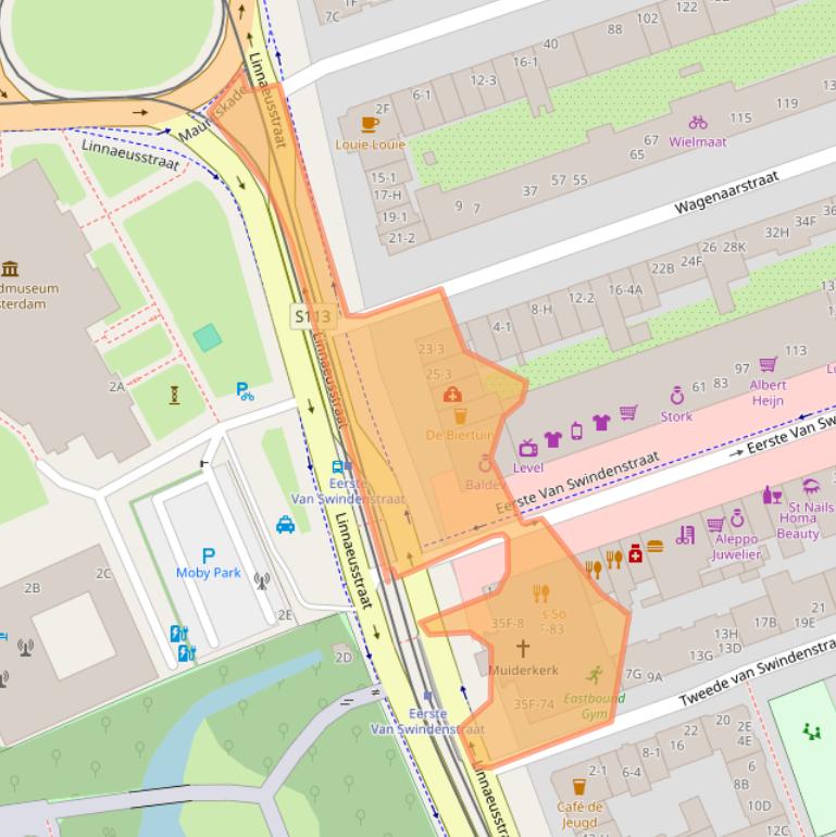 Kaart van postcodegebied 1093EE.