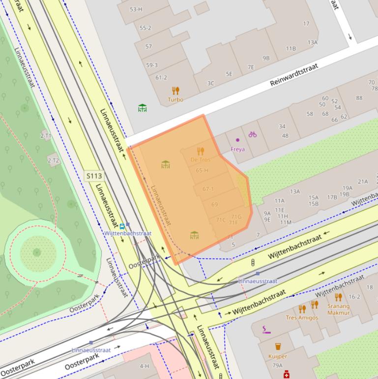 Kaart van postcodegebied 1093EJ.