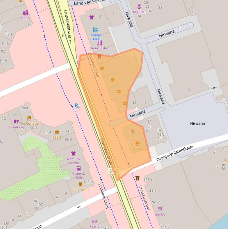 Kaart van postcodegebied 1093EP.