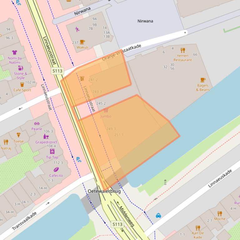 Kaart van postcodegebied 1093ER.