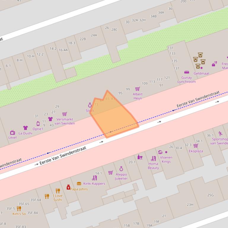 Kaart van postcodegebied 1093EX.