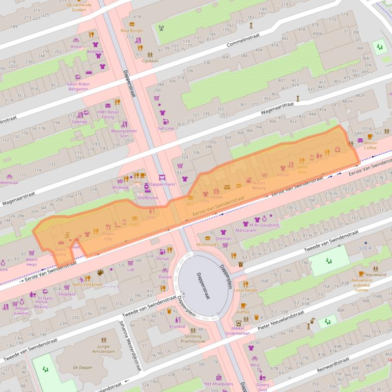 Kaart van postcodegebied 1093GB.