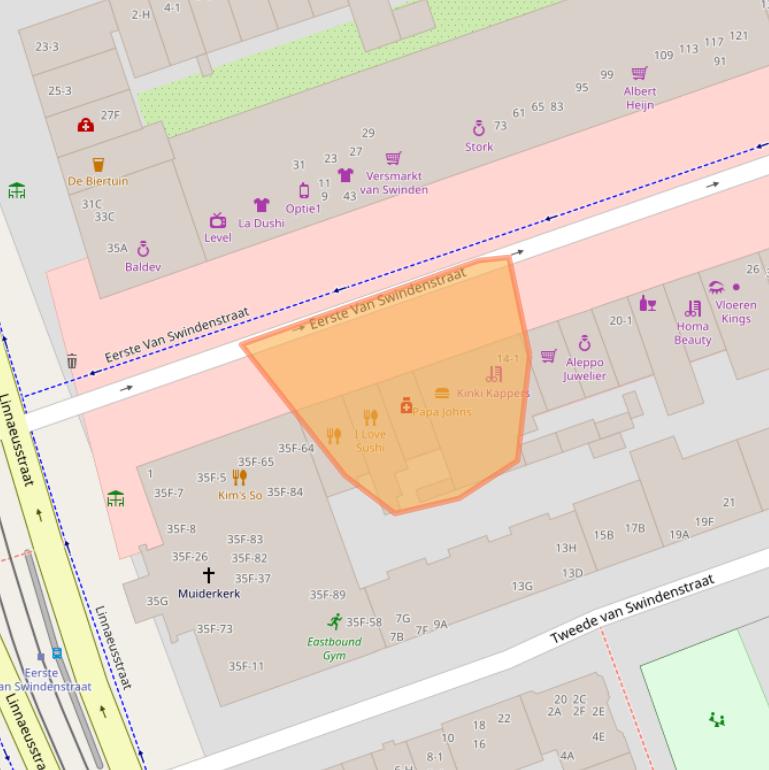 Kaart van postcodegebied 1093GC.