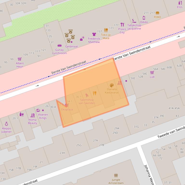 Kaart van postcodegebied 1093GE.