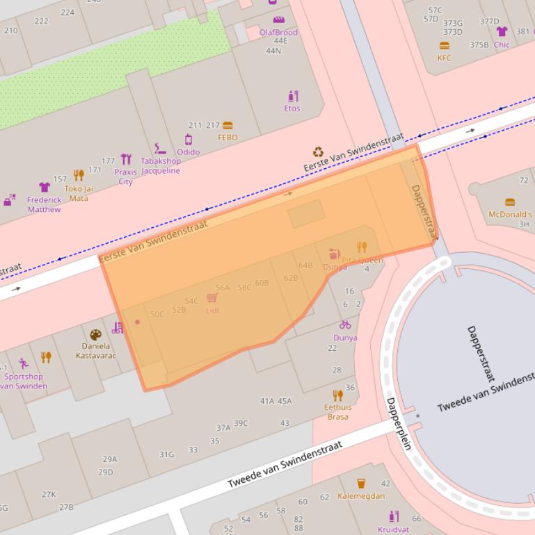 Kaart van postcodegebied 1093GG.