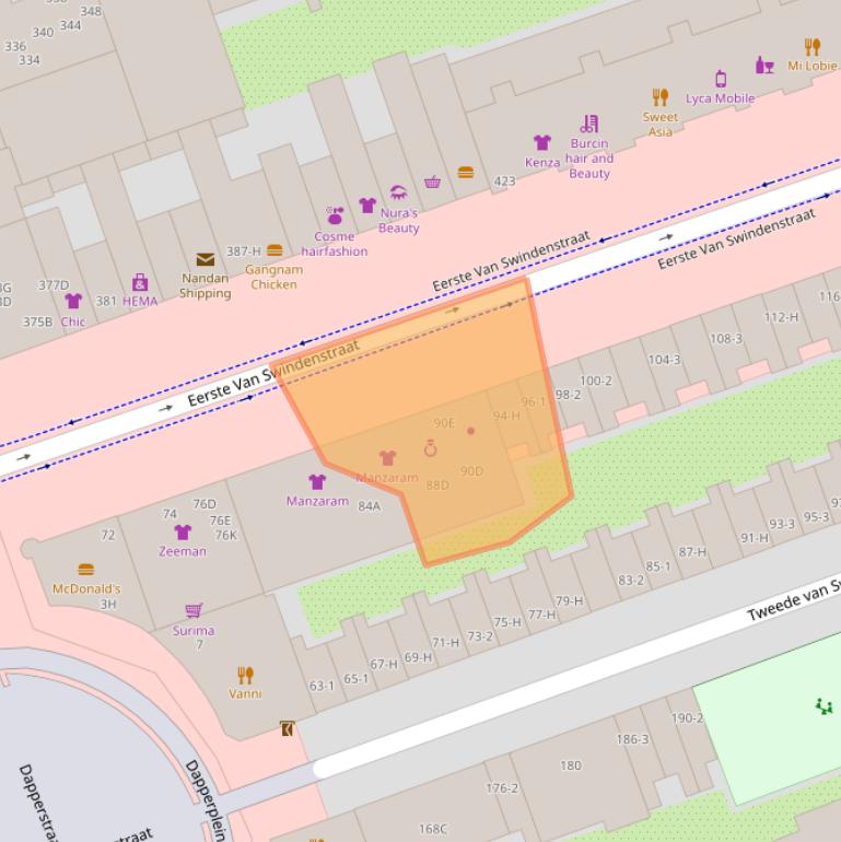 Kaart van postcodegebied 1093GJ.