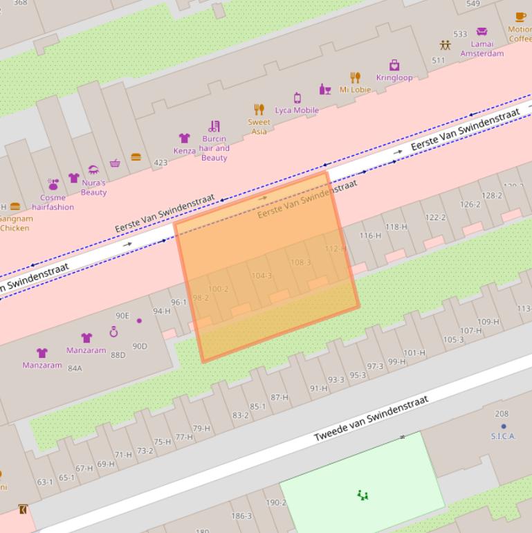 Kaart van postcodegebied 1093GK.