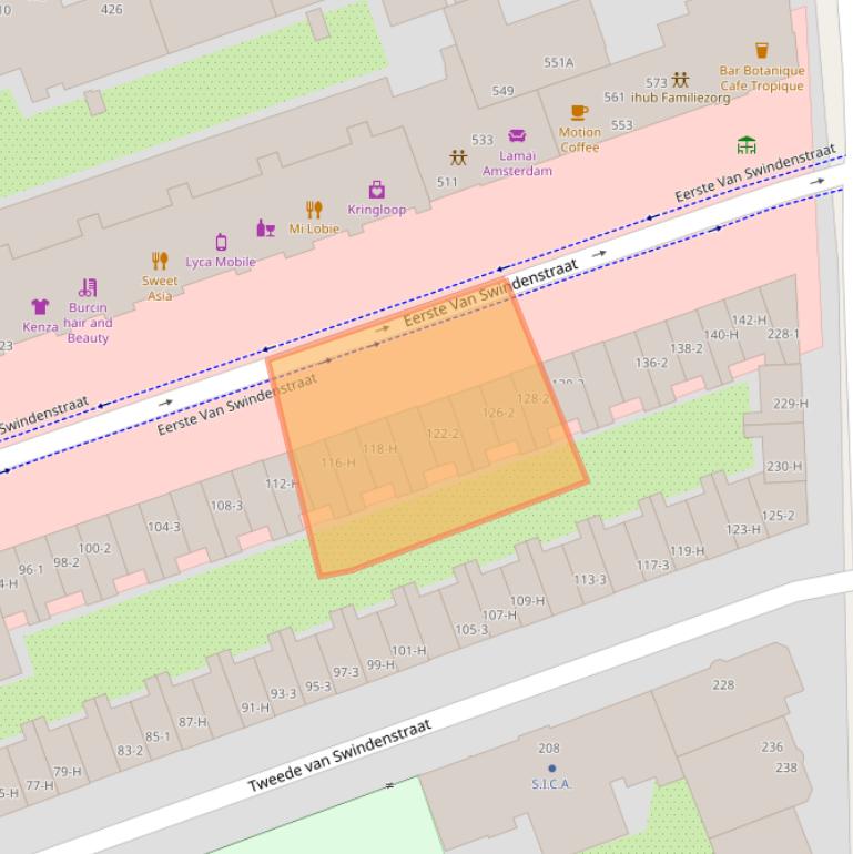 Kaart van postcodegebied 1093GL.