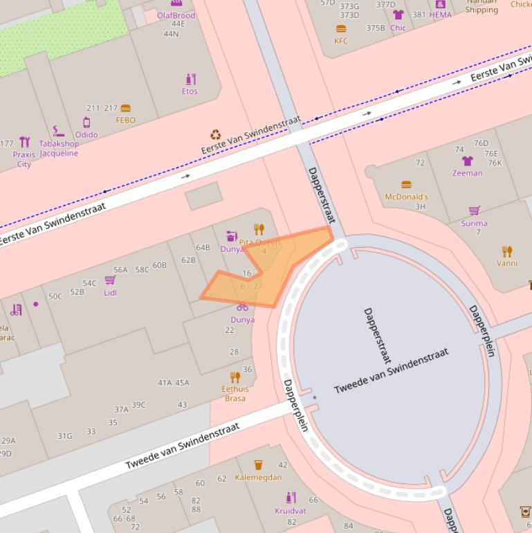 Kaart van postcodegebied 1093GR.