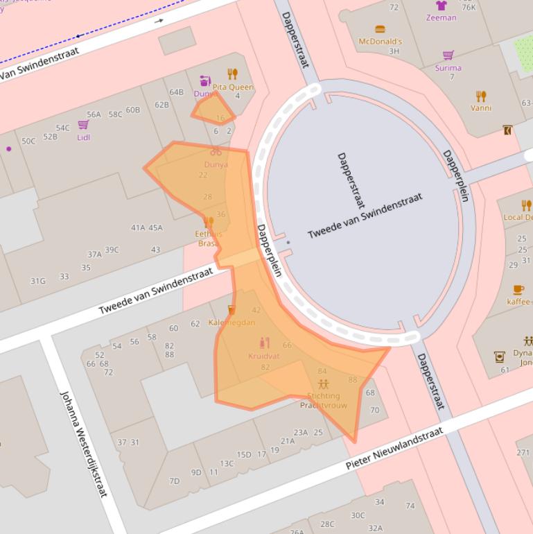 Kaart van postcodegebied 1093GS.