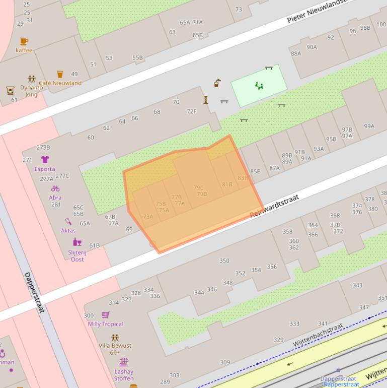 Kaart van postcodegebied 1093HB.