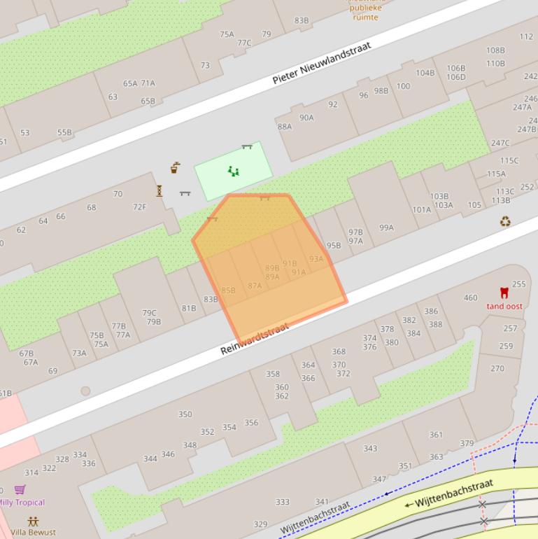 Kaart van postcodegebied 1093HC.