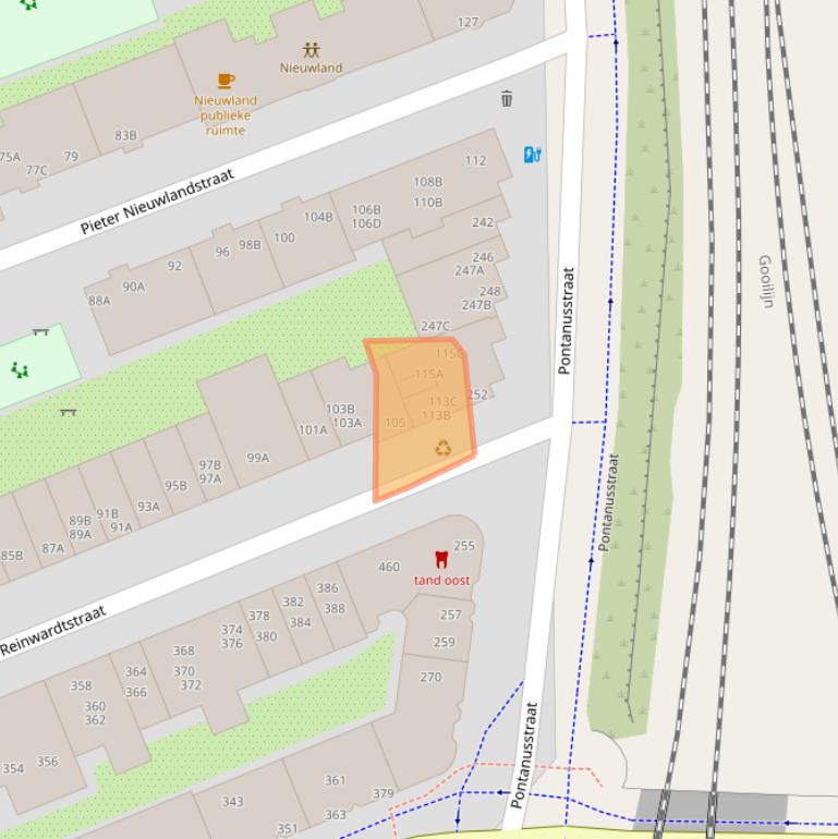 Kaart van postcodegebied 1093HE.