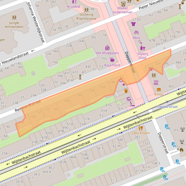 Kaart van postcodegebied 1093HP.