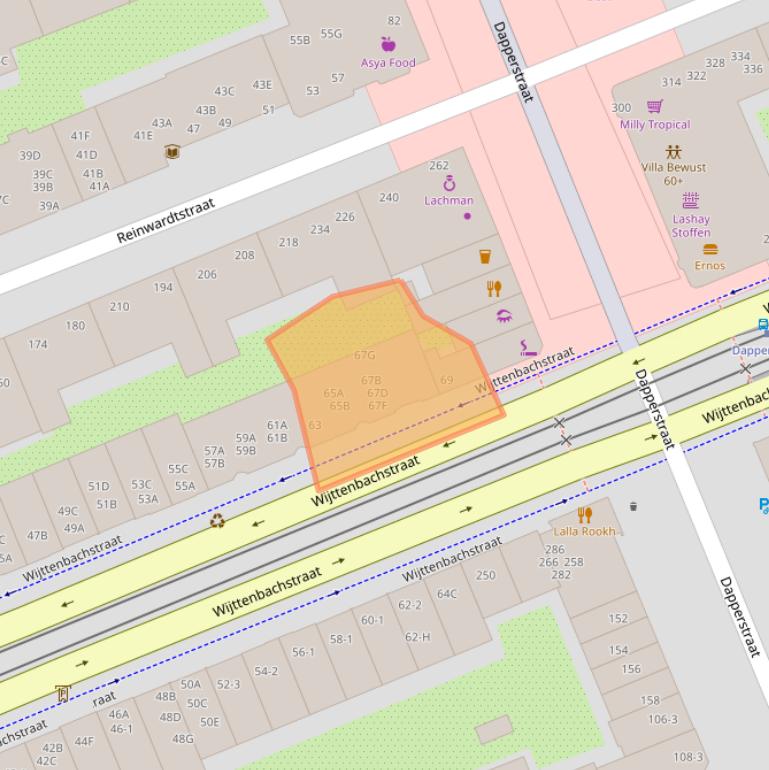 Kaart van postcodegebied 1093HW.