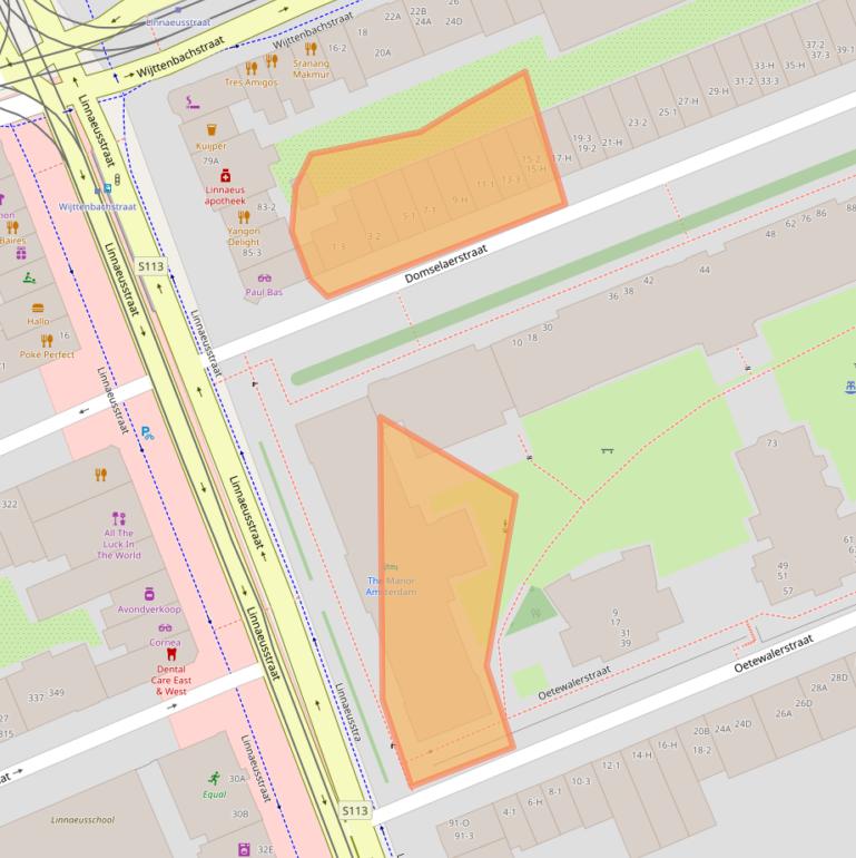Kaart van postcodegebied 1093JL.