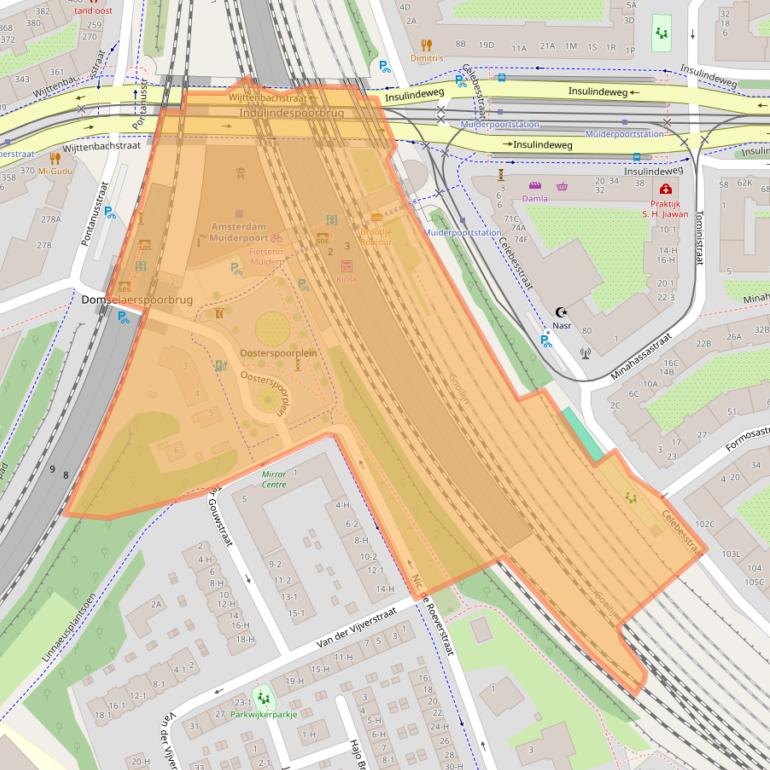 Kaart van postcodegebied 1093JW.