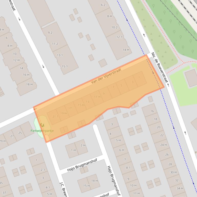 Kaart van postcodegebied 1093KA.