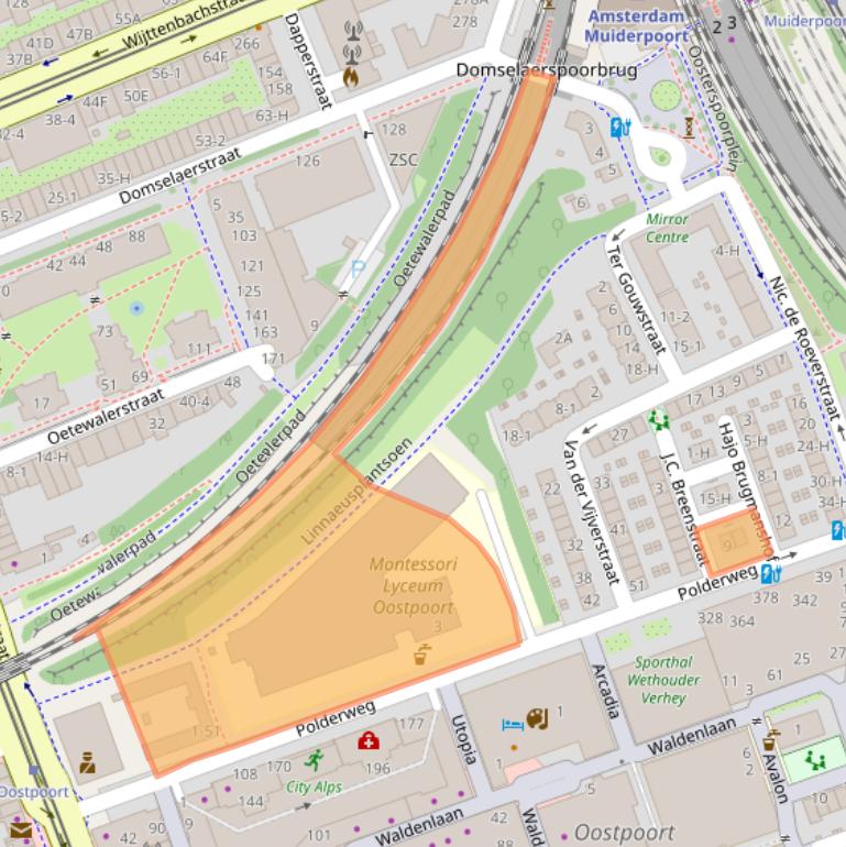 Kaart van postcodegebied 1093KL.