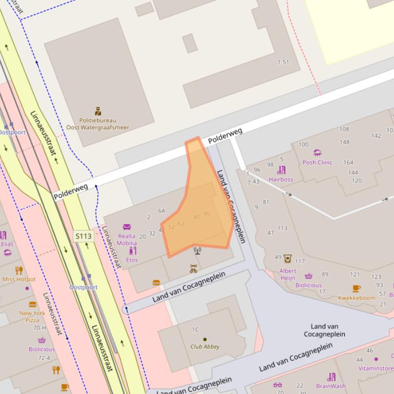 Kaart van postcodegebied 1093KN.