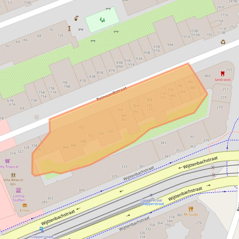 Kaart van postcodegebied 1093LA.