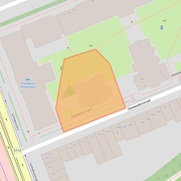 Kaart van postcodegebied 1093MC.