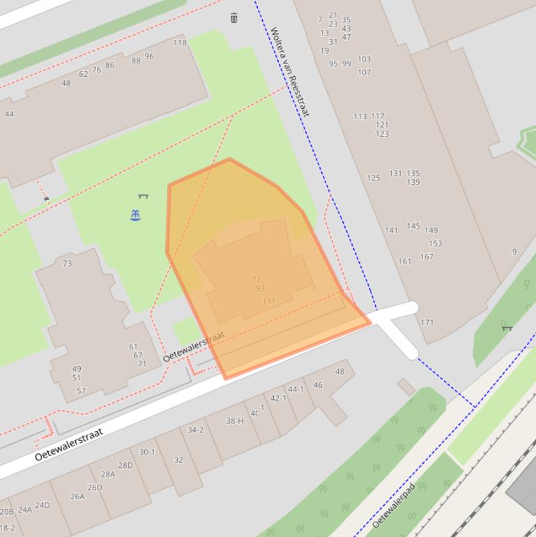 Kaart van postcodegebied 1093ME.