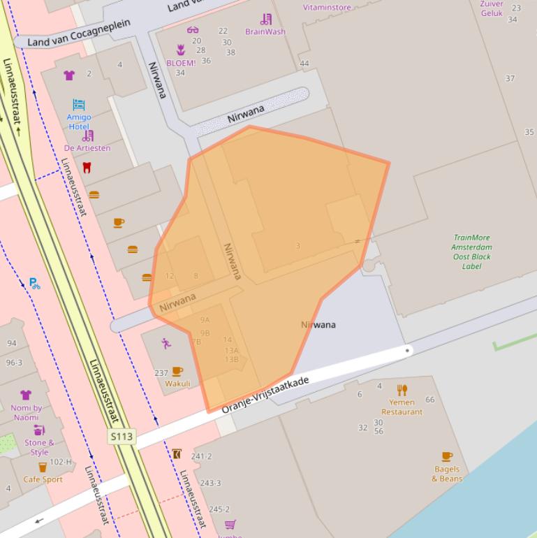 Kaart van postcodegebied 1093NA.