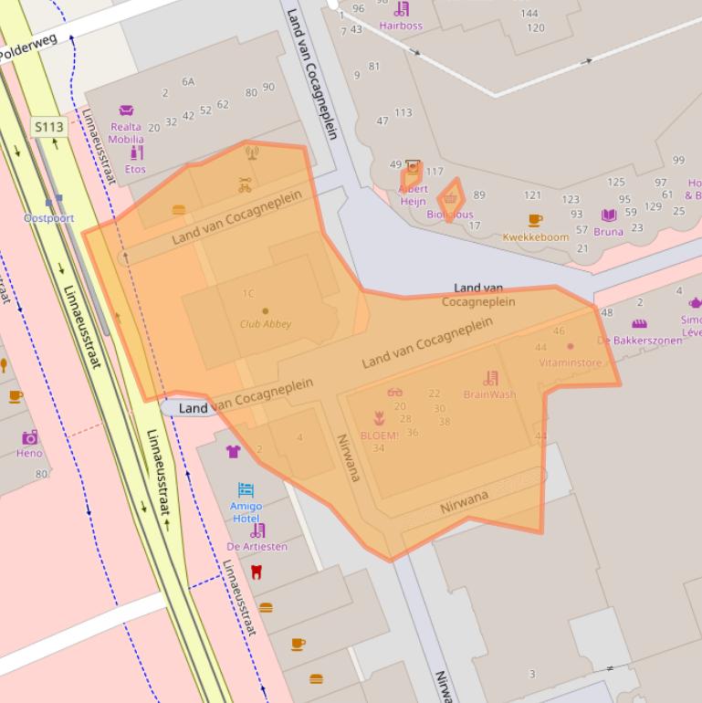 Kaart van postcodegebied 1093NB.