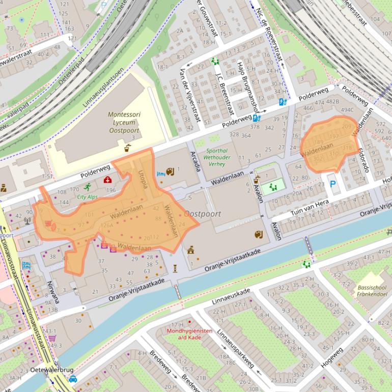 Kaart van postcodegebied 1093NH.
