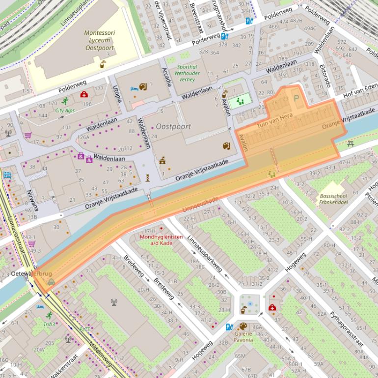 Kaart van postcodegebied 1093NP.