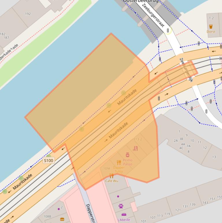 Kaart van postcodegebied 1093RT.