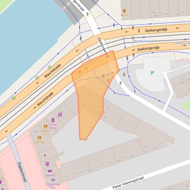 Kaart van postcodegebied 1093RV.