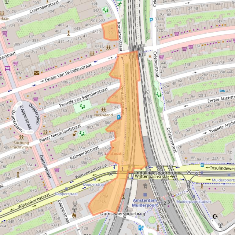 Kaart van postcodegebied 1093SH.