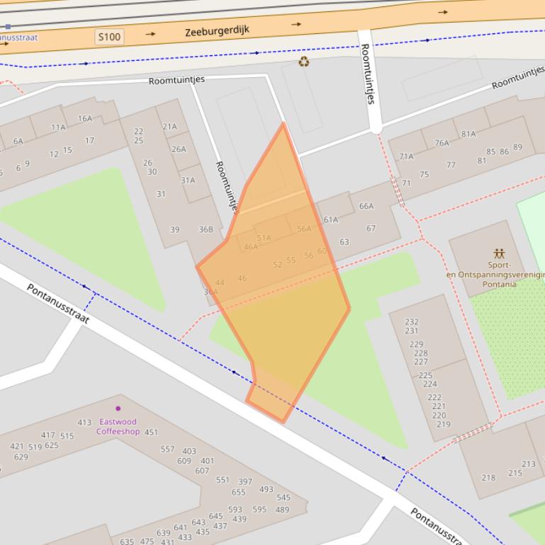 Kaart van postcodegebied 1093SR.