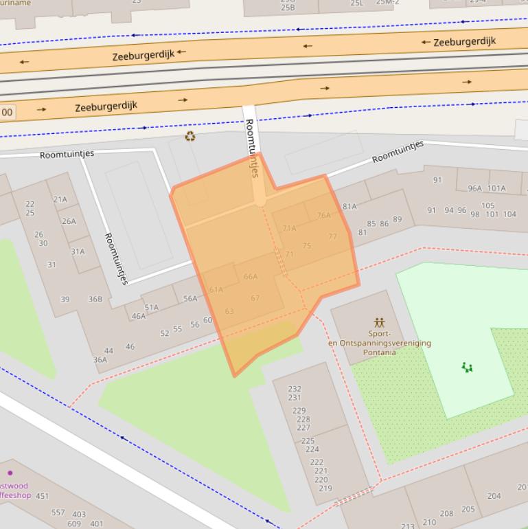 Kaart van postcodegebied 1093ST.