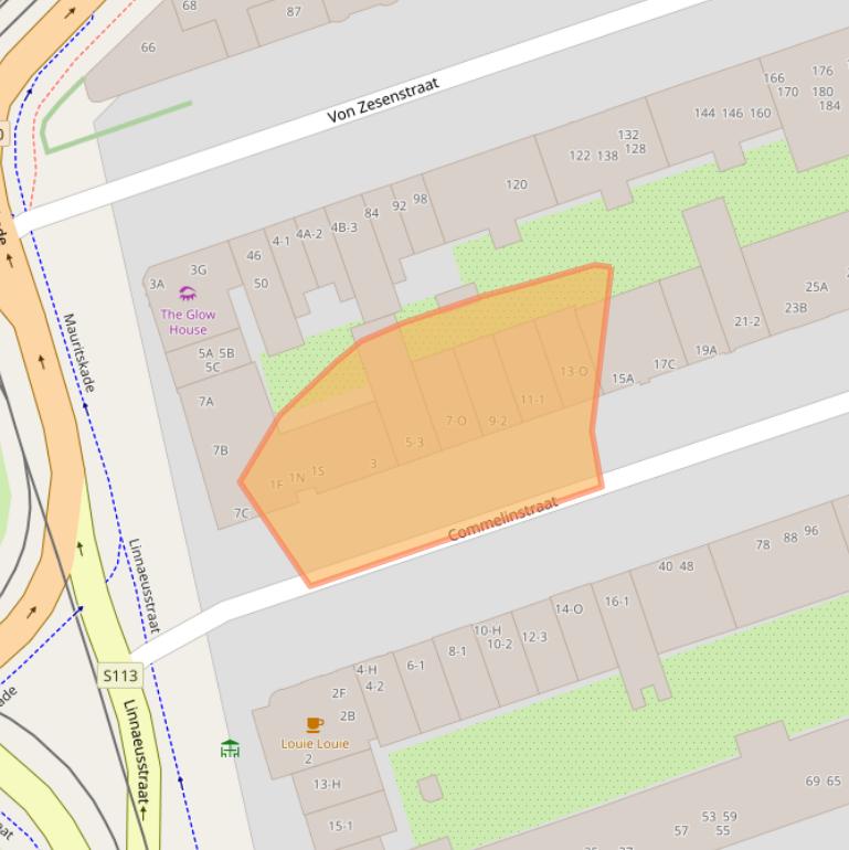 Kaart van postcodegebied 1093TE.