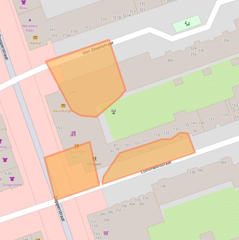 Kaart van postcodegebied 1093TL.