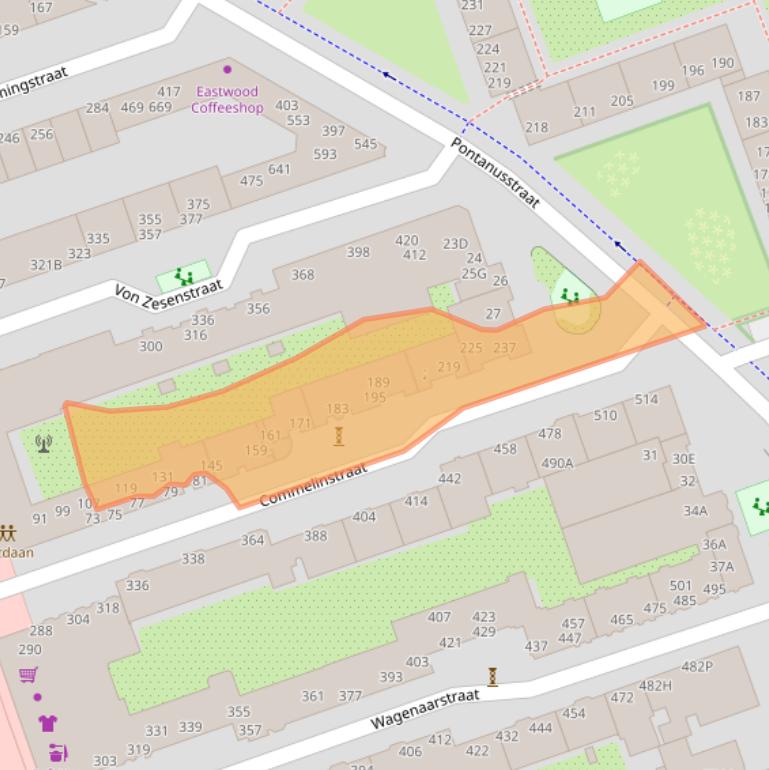 Kaart van postcodegebied 1093TP.